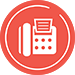 Red color background with a fax Icon represents that you can send documents to us for free.