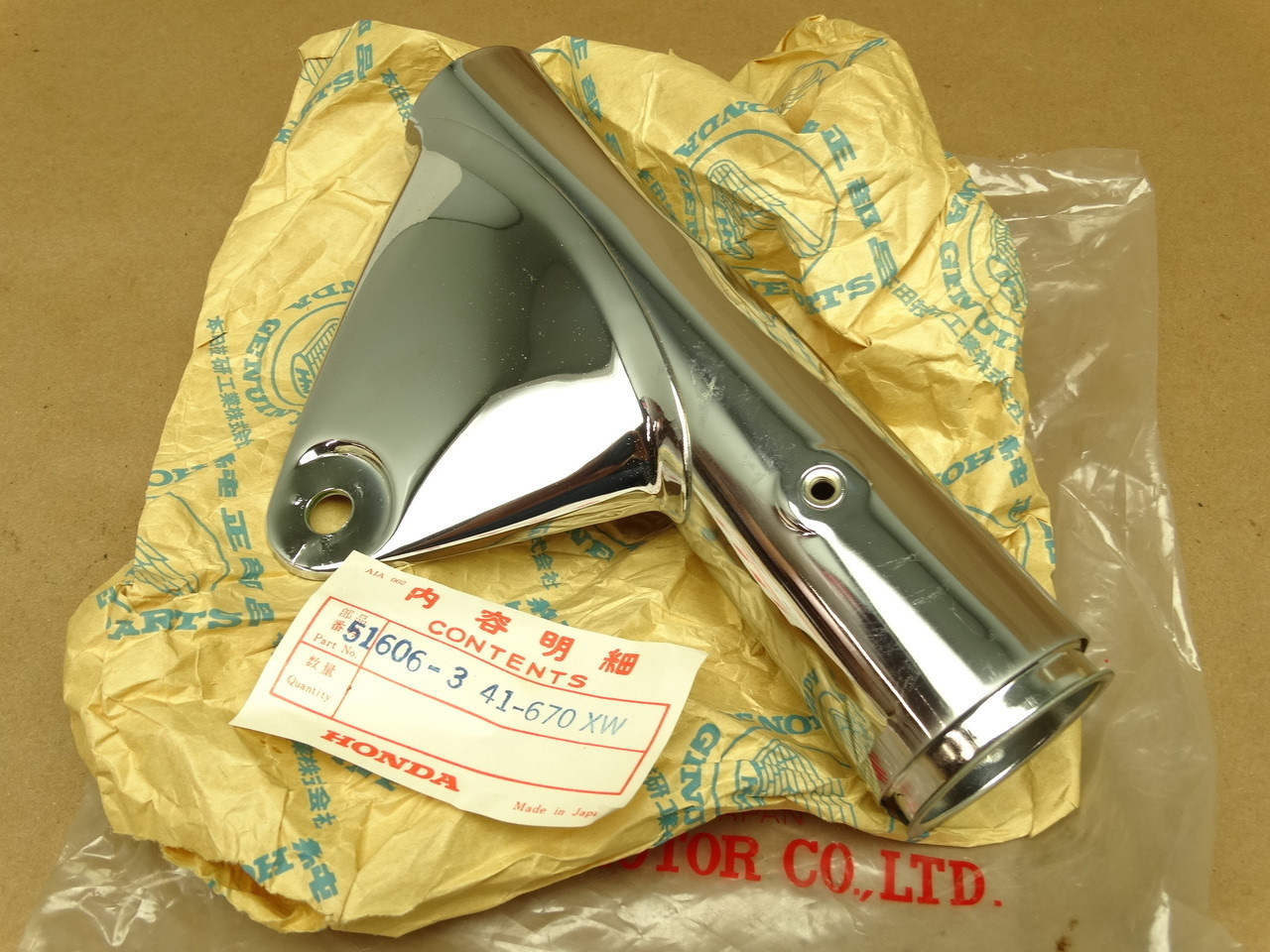 NOS Honda CB750 K2 Chrome Left Fork Ear Headlight Mount Bracket 51606