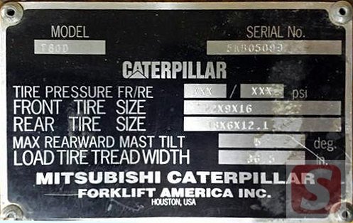 caterpillar forklift serial number