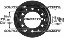 STEEL RIM ASS'Y A000009641, A0000-09641 for Mitsubishi and Caterpillar