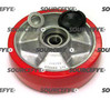 Jet Steer Wheel Assembly, Red Ultra Poly on Aluminum Hub W/Bearings JT PT2036-3-6-HD