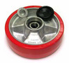 Mighty Lift Steer Wheel Assembly, Red Poly/Aluminum Hub ML B008-D