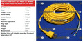 MVP MFG. POWER CORD, 18/3 50' RIB YELLO 2024795