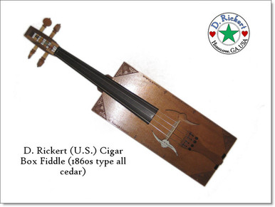 1860s Civil War type cigar box fiddle by D. Rickert Musical Instruments