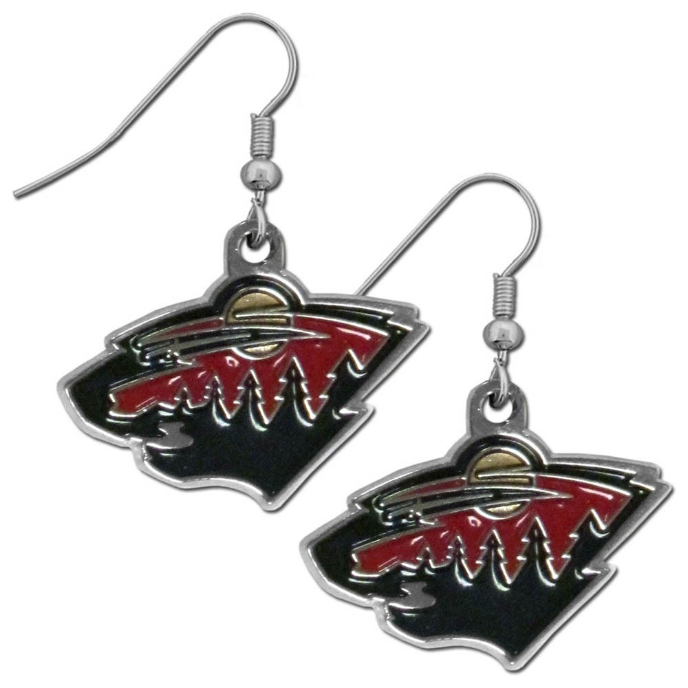 Minnesota Wild Chrome Dangle Earrings Fan Foolery