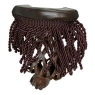 Dark Brown Leather Pool Table Pockets with Fringe