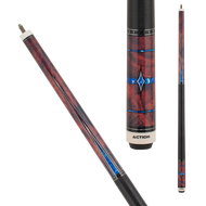 Action Pool Cue ACT155 Fractal-Burl With Blue Diamonds & Points