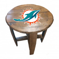 Miami Dolphins  Oak Barrel Table