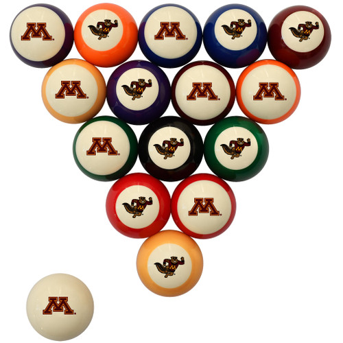 Minnesota Golden Gophers Billiard Ball Set - Standard Colors