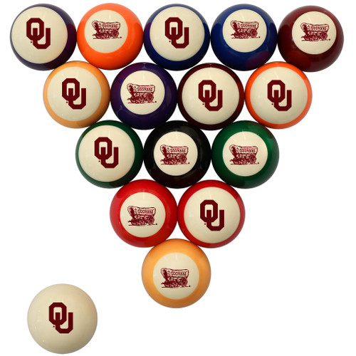 Oklahoma Sooners Billiard Ball Set - Standard Colors