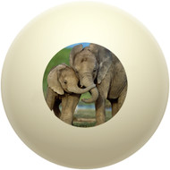 Mama and Baby Elephant Cue Ball