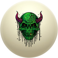 Oozing Horned Goblin Skull Cue Ball