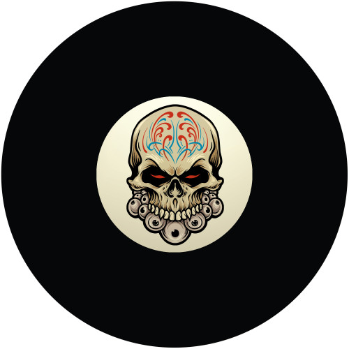 Painted Skull with Eyeballs  8 Ball