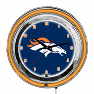 Denver Broncos 14 inch Neon Clock