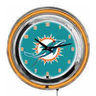 Miami Dolphins 14 inch Neon Clock