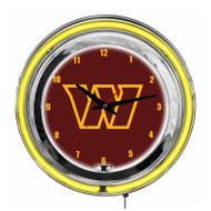 Washington Commanders 14 inch Neon Clock