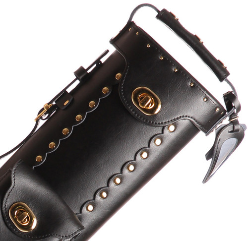 Instroke Leather Cowboy Black Pool Cue Case - 2x3 
