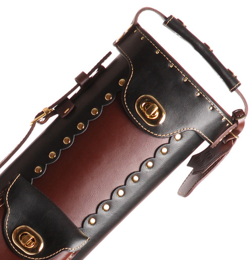 Instroke Leather Cowboy Black & Brown Pool Cue Case - 2x3
