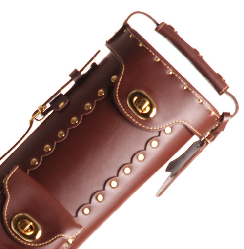 Instroke Leather Cowboy Brown Pool Cue Case - 2x4