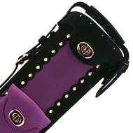 Instroke Buffalo Leather Pool Cue Case - Black & Purple - 3x5 