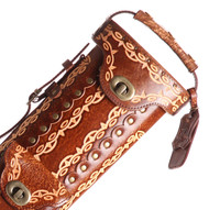 Instroke Saddle Brown Hand Painted D01 Pool Cue Case - 3x7 