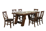 Savannah Game Table and Six Chairs - Sable