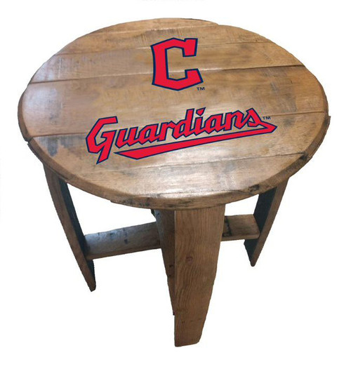 Cleveland Guardians Oak Barrel Table