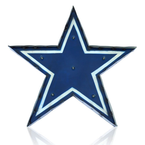 Dallas Cowboys Logo Lighted Recycled Metal Sign
