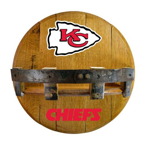 Kansas City Chiefs Oak Bar Shelf