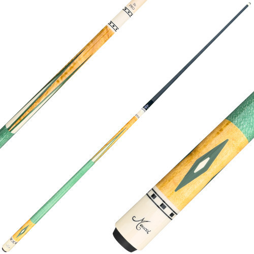 Meucci Economy Cure 7 Pool Cue - Green with Carbon Shaft