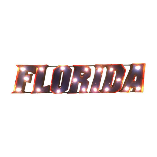 Florida Gators "Florida" Lighted Recycled Metal Sign