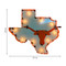 Texas Longhorns Logo on Map Lighted Recycled Metal Sign