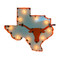 Texas Longhorns Logo on Map Lighted Recycled Metal Sign