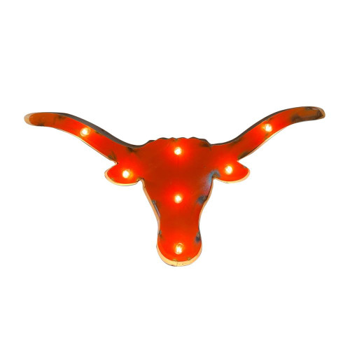 Texas Longhorns Logo Lighted Recycled Metal Sign