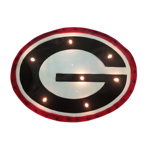 Georgia Bulldogs "G" Logo Lighted Recycled Metal Sign