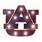 Auburn Tigers "AU" Logo Lighted Recycled Metal Sign