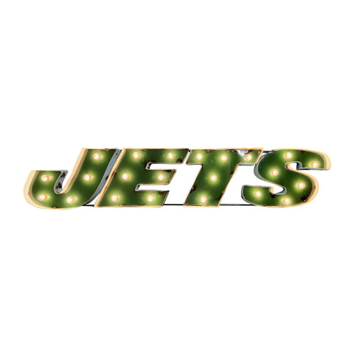 New York Jets Lighted Recycled Metal Sign