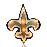 New Orleans Saints "Le Fleur De Lis" Logo Lighted Recycled Metal Sign