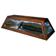Bald Eagle in the Mountains 42” Billiard Lamp – Brown Frame