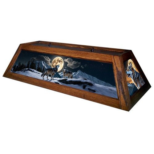 Howling Wolves 42” Billiard Lamp – Brown Frame
