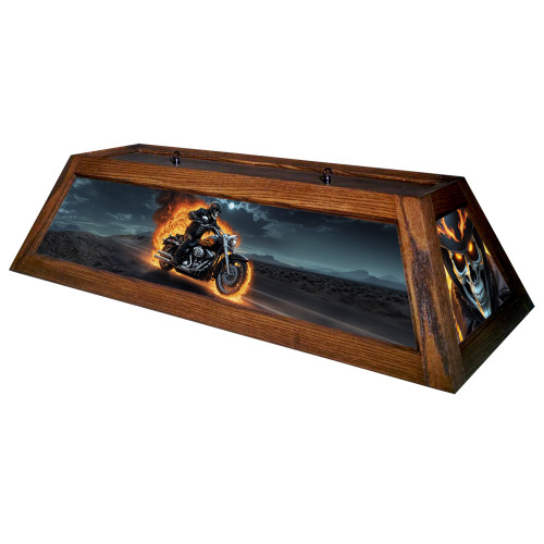 Skeleton Biker 42” Billiard Lamp – Brown Frame