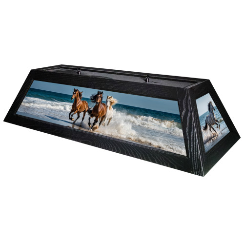 Wild Horses 42” Billiard Lamp – Black Frame