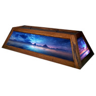 Seascape at Night 42” Billiard Lamp – Brown Frame