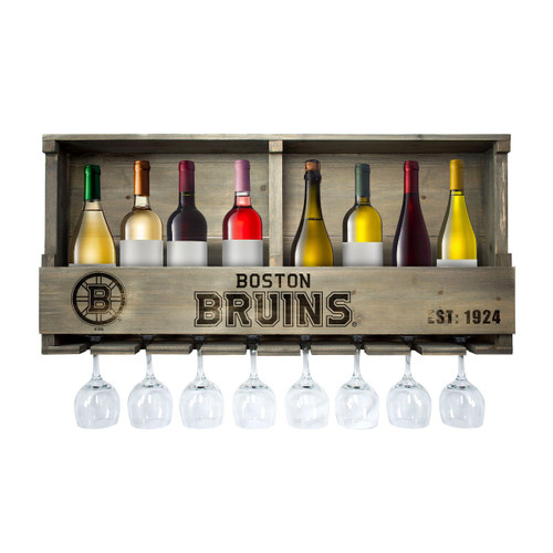Boston Bruins Reclaimed Wood Bar Shelf