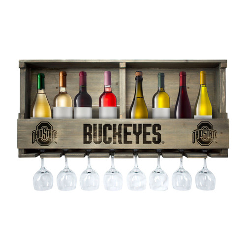 Ohio State Buckeyes Reclaimed Wood Bar Shelf