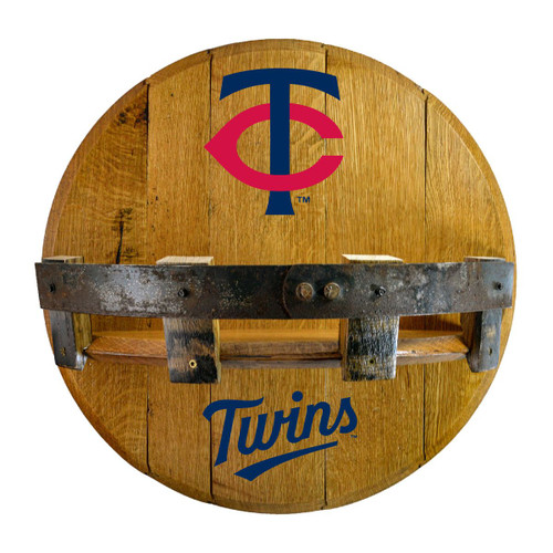 Minnesota Twins Oak Bar Shelf