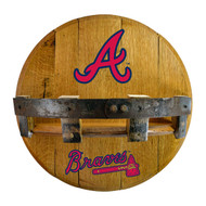 Atlanta Braves Oak Bar Shelf