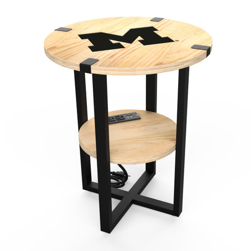Michigan Wolverines Side Table with Charger