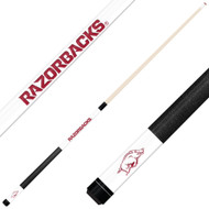 Arkansas Razorbacks Custom Engraved White Billiard Cue - Crimson