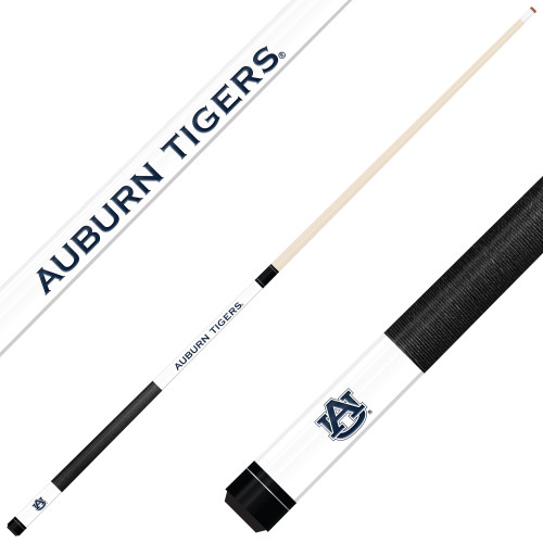 Auburn Tigers Custom Engraved White Billiard Cue - Blue